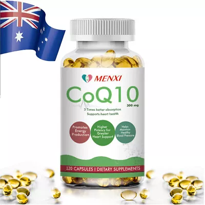 CoQ10 300mg 120 Softgels High Potency Coenzyme Q10 Heart Health Supplement AU • $21.14