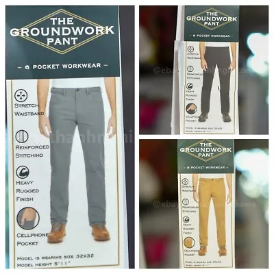 GH Bass Mens 6 Pocket Groundwork Stretch TAN  GREY  BLACK  Canvas PantS • $39.90