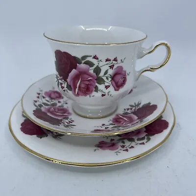 Queen Anne Rose Bouquet Trio Quality BONE CHINA  Ridgway Potteries-England #8827 • $25