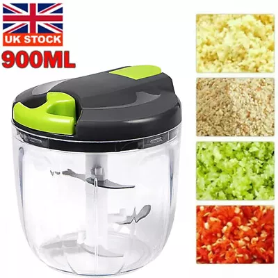 Manual Pull Rope Food Vegetable Chopper Tool Hand Held Pulling Slicer Kitchen UK • £7.94