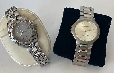 Choice Lot 2+  1970-90's Gold/Silver Tone Cuff Wrist Mens/Womens Watches • $18.38