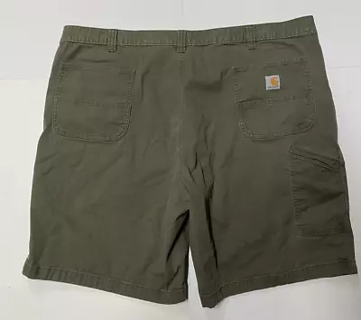 Carhartt Carpenter Shorts Mens 48 Brown Relaxed Fit Rugged Flex Canvas Short • $13.45