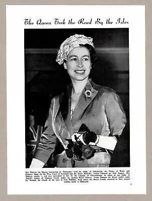 Queen Elizabeth II Travelling To Scotland  1957 Photograph From Magazine • £15