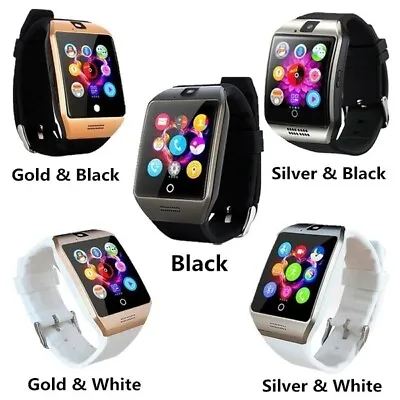 NEW Q18S Bluetooth Smart Phone Wrist Watch For Android & IOS * GOLD-BLACK • £29.99