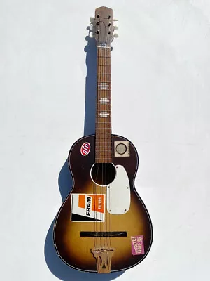 Vintage 60's Sunburst Acoustic Guitar W Stickers 300 5411 • $195