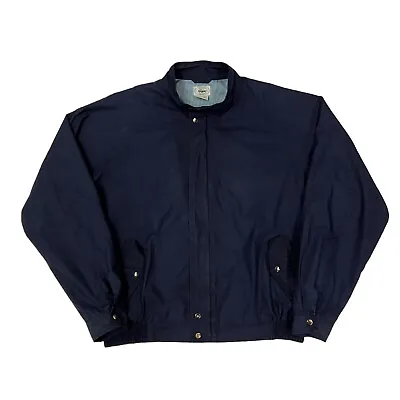 Vintage IZOD Lacoste Harrington Bomber Jacket Navy Mens XL Cotton Full Zip • £36.99