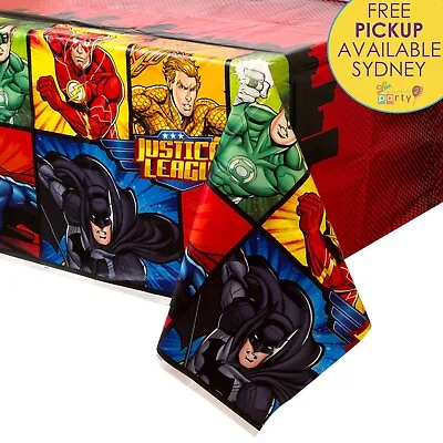 Justice League Party Supplies Plastic Tablecloth Table Cover Superhero Birthday • $8.99