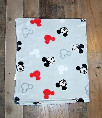 Disney Store Soft & Cuddly Gray White Red Mickey Mouse Baby Blanket Security  • $24.95