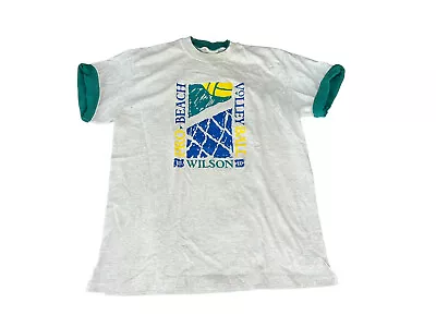 Vintage 90s Wilson Beach Volleyball Short Sleeve Athletic Graphic T Shirt XL • $20.99