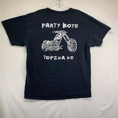 Party Boys Biker Motorcycle Club T-Shirt - Mens Size Large Topeka Kansas • $14.99