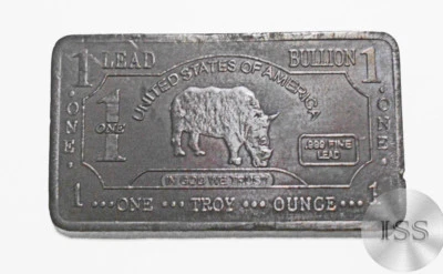 £12.75 • Buy Fine .999 Lead Ingot Troy Oz, Pure Alt-Rhino Bar, Collectible Elemental Bullion 