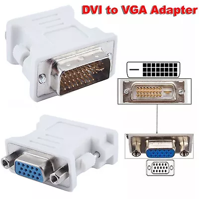 $7.99 • Buy 15 Pin VGA Female To 24+1 Pin DVI-D Male Adapter Socket Converter For Laptop AU