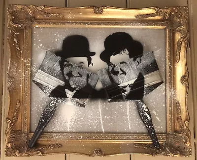 LAUREL AND HARDY - Signed By Emo With Frame - Free Banksy Martin Whatson Gift • £4500