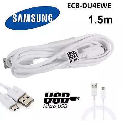 SAMSUNG GENUINE MICRO USB TO USB FAST CHARGE SYNC Cable 1.5M ECB-DU4EWE White • $6