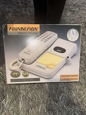 New Vintage Soundesign Tone/Pulse Memory Telephone LCD Clock Memo Pad 7326 • $99.99