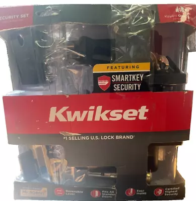 Kwikset Halifax Signature Series SmartKey Entry Lockset Matte Black • $50