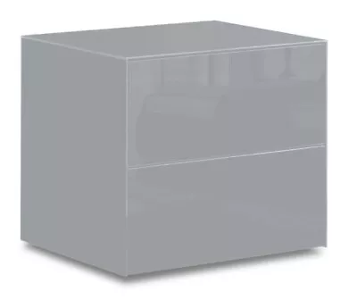 SALE! Modern Bedroom Bedside Cabinet In Grey Glass 51cm • £49