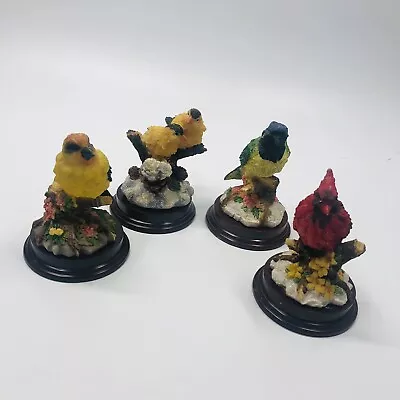 Set Of 4  VINTAGE K'S COLLECTION Song Birds Figurine Cardinal Finches Jaye (SHG) • $11.19