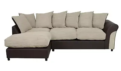 Harry Fabric Left Hand Corner Chaise Sofa - Natural • £600