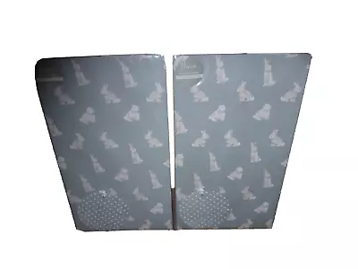 HINCH Exclusive EASTER BUNNY RABBIT Gift Wrapping Paper X 4 Sheets 4 X Tags GREY • £9.99