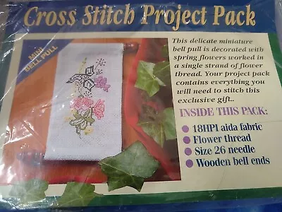 £2.49 • Buy Wooden Floral Bell Pull Cross Stitch Kit(No Chart)