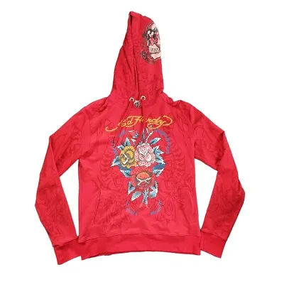 Y2k Red Ed Hardy Pullover Hoodie  • £50