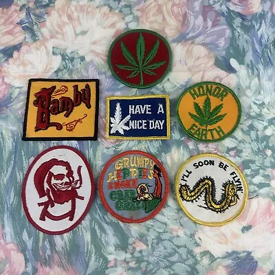 Patches Vintage 70s 80s Lot Of 7 Weed Pot Marijuana Babmbu Rare Funny Stoner • $99.99