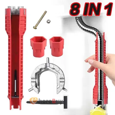 8 In1 Sink Basin Multifunction Faucet Wrench Install Tap Spanner Installer Tools • $10.71