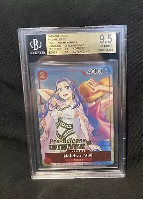 BGS 9.5 Graded Vivi Pre Release Tournament Winner One Piece Card Not PSA Rare OP • $50