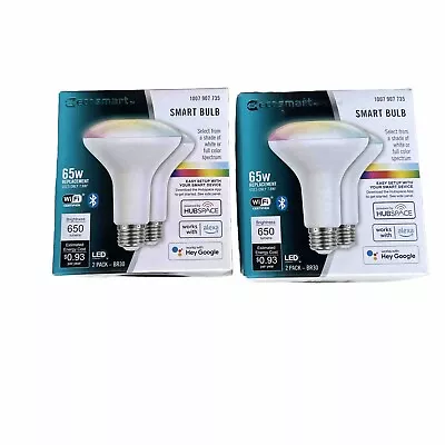 Lot Of 2 (4 BULBS) EcoSmart 65w BR30 Smart Bulb LED Wifi/Bluetooth Alexa Google • $22