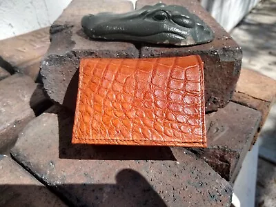 Wild American Alligator Short Trifold Wallet Mens Leather Hide Gator FB22 • $225