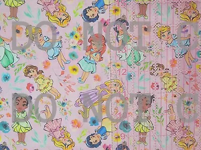 Custom 100% Cotton Woven Disney Princess Movie Babies Tots By The 1/4 Yard • $9.99