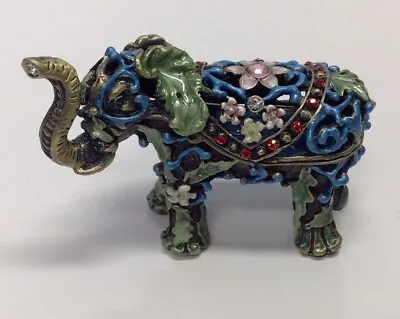 Elephant Trinket Box Hinged Jewelry Zanzibar Sri Lanka Jewels NEW • $19.99