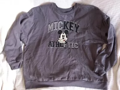 Ladies Mickey Mouse Sweatshirt Grey TU Oversized 12 Mickey Athletic  • £9.99