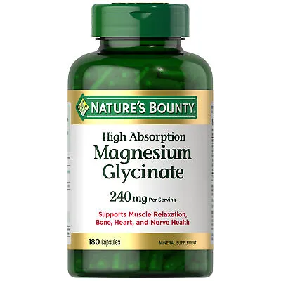 Nature'S Bounty Magnesium Glycinate 240 Mg 180 Capsules • $22.55