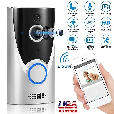 WiFi Wireless Video Doorbell Smart Phone Door Bell Intercom Security Camera Bell • $43.28