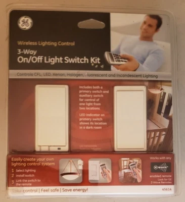 GE Z-Wave 3-way On/Off Light Switch Kit Wireless Lighting Control 45614 SCE#102E • $19.99