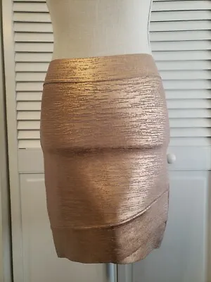 Bcbgmaxazria Rose Gold Bandage Mini Skirt M • $14.99