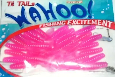 Wahoo T's Tails Scented 3  Grubs (Pink-25/Pack) • $3.32