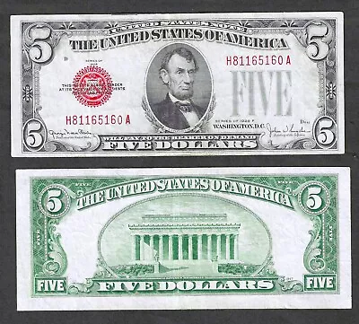 1928 $5 Red Seal Legal Tender Type Note -- Super Clean & Crisp Type Note • $29.99