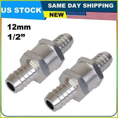 2 Pcs 12mm 1/2  Aluminium Fuel Line One Way Non-Return Check Valve Petrol Diesel • $8.89