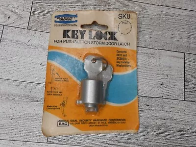 Ideal Security SK8 Key Lock For Push Button Storm Door Lock Replacement Vintage • $8.99