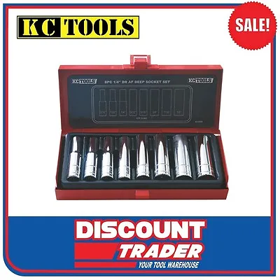 KC Tools 8 Piece 1/4  Drive Deep Imperial/SAE Socket Set - A13355 • $39.90