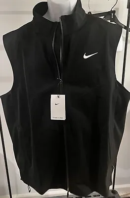 NEW NIKE Sleeveless Jacket Black Golf Wind Waterproof ADV Men's XL NWT • $90