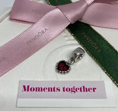 $29 • Buy Pandora Forever Heart Pink Red  Enamel Dangle Charm Retired 790471 Authentic