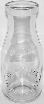 Vintage Milk Bottle GEO MEYER 1620 Holmden Ave Embossed Pint Cleveland Ohio • $13.49