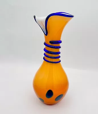 Vintage Unique Murano Millefiori Art Glass Vase Multi Rare Italy Clear Base 12” • $85