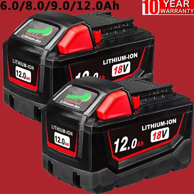 For Milwaukee M18 Lithium 12.0 9.0 8.0 AH Extended Capacity Battery 48-11-1860 • $93.89