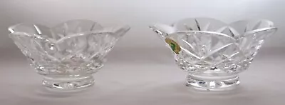 Pair Waterford Crystal Scalloped Footed Archive Condiment Bowls • $39