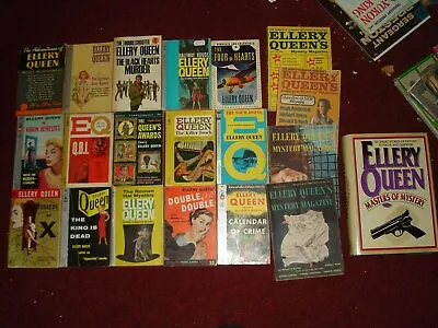 Ellery Queen Lot Of 20 Books Vintage Paperbacks/magazine/mystery + Hc • $59.99